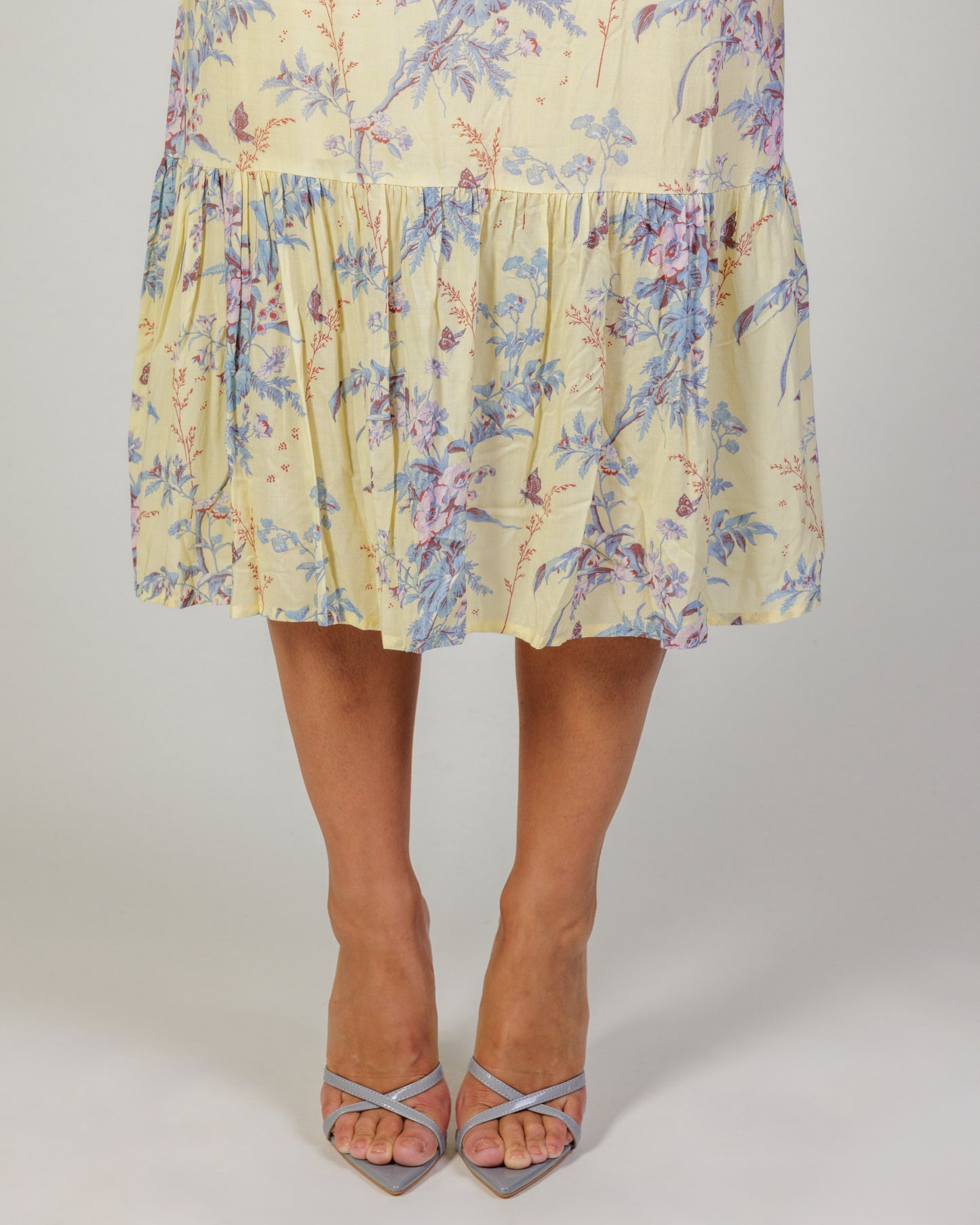 PAIGE Denim Floral Midi Dress