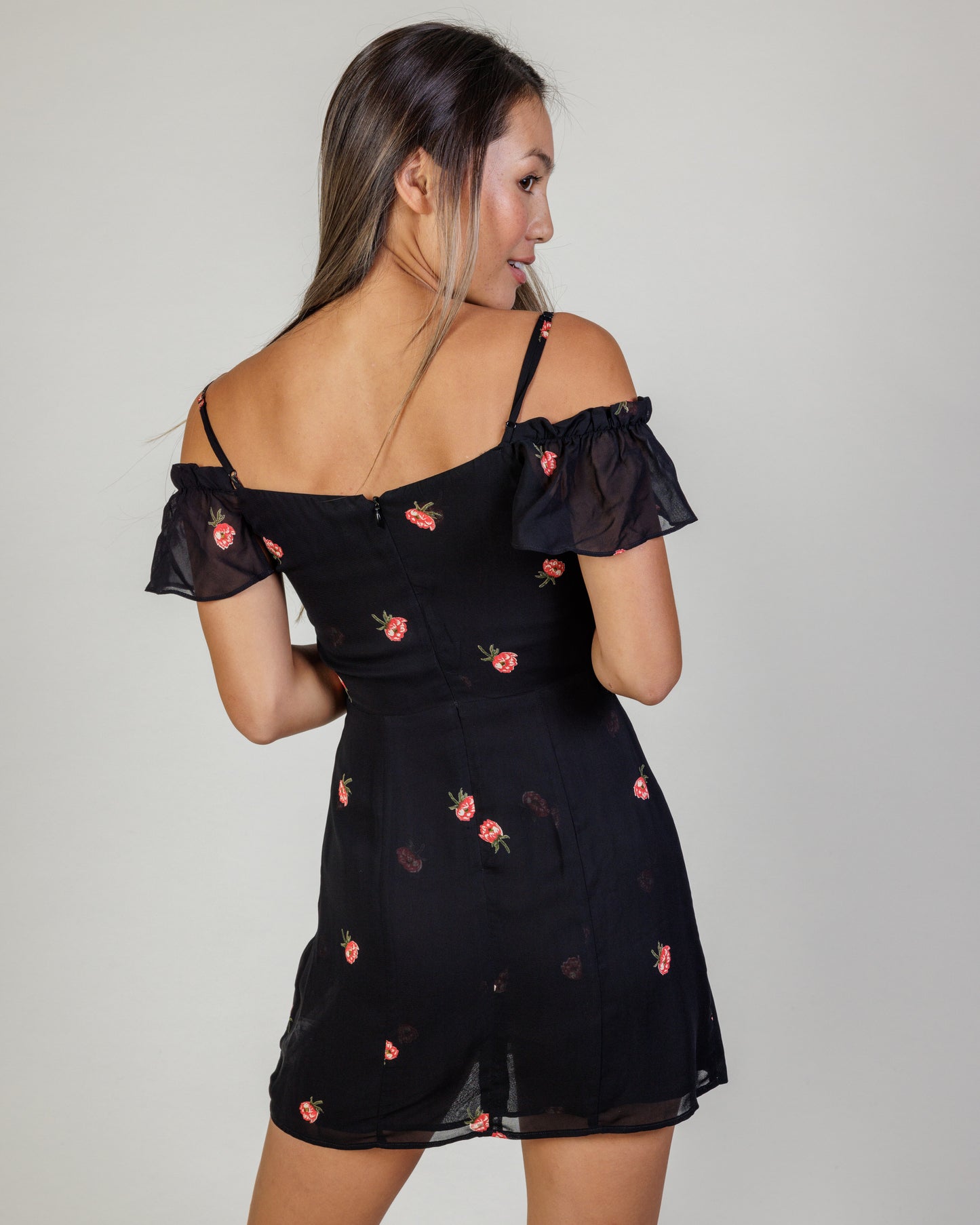 Reformation Ruffle Sleeve Mini Dress