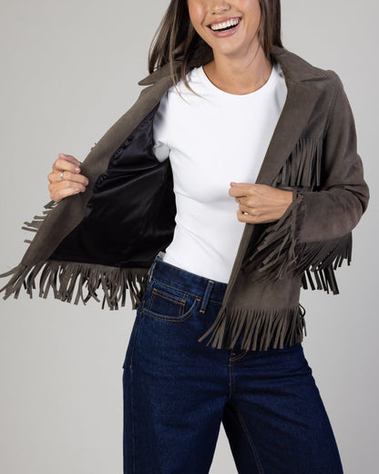 Vintage Suede Fringe Jacket