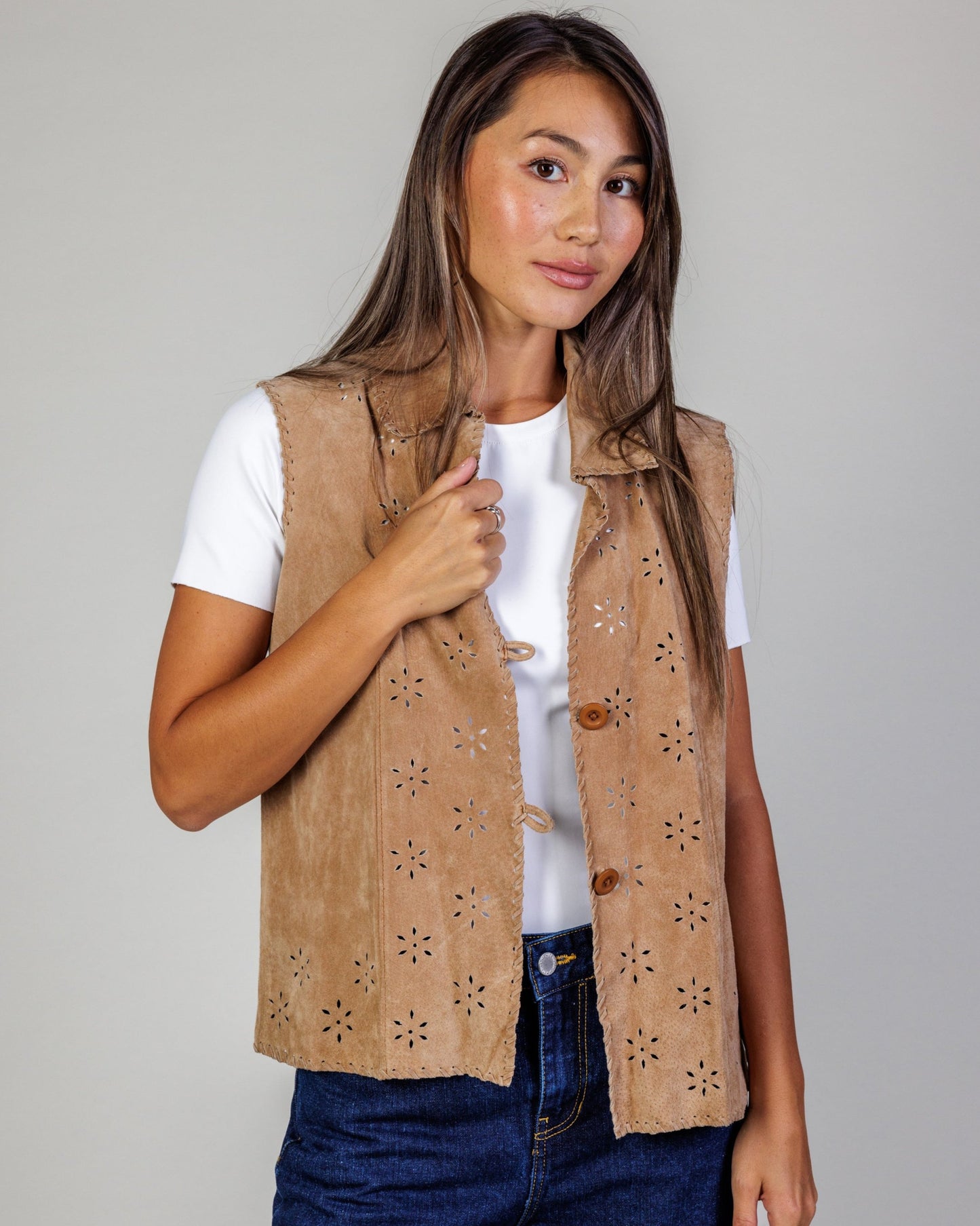 Vintage Coldwater Creek Leather Vest