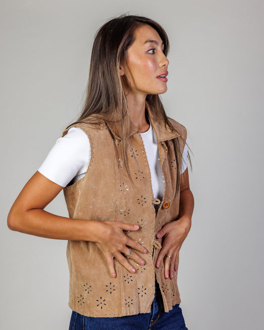 Vintage Coldwater Creek Leather Vest