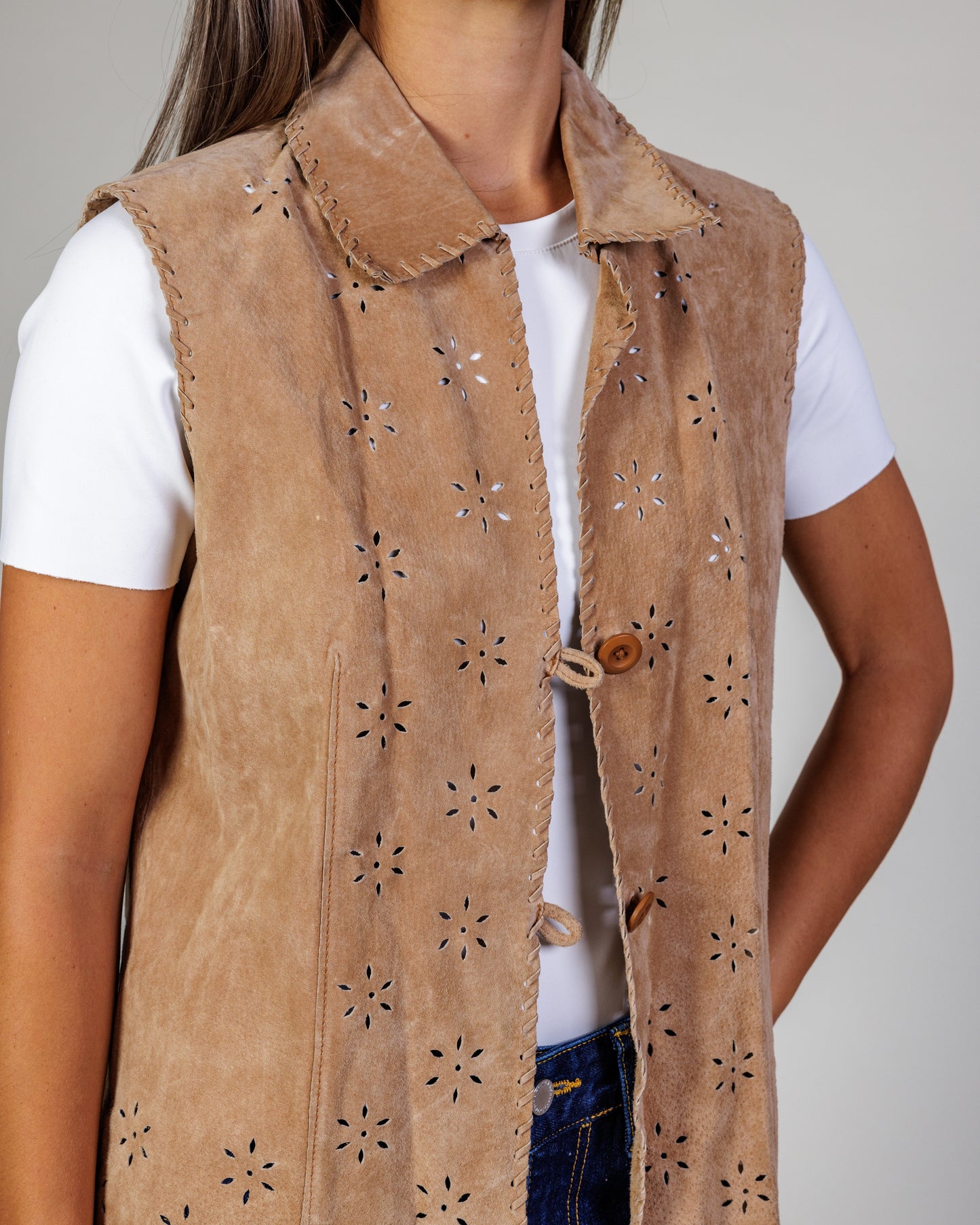 Vintage Coldwater Creek Leather Vest