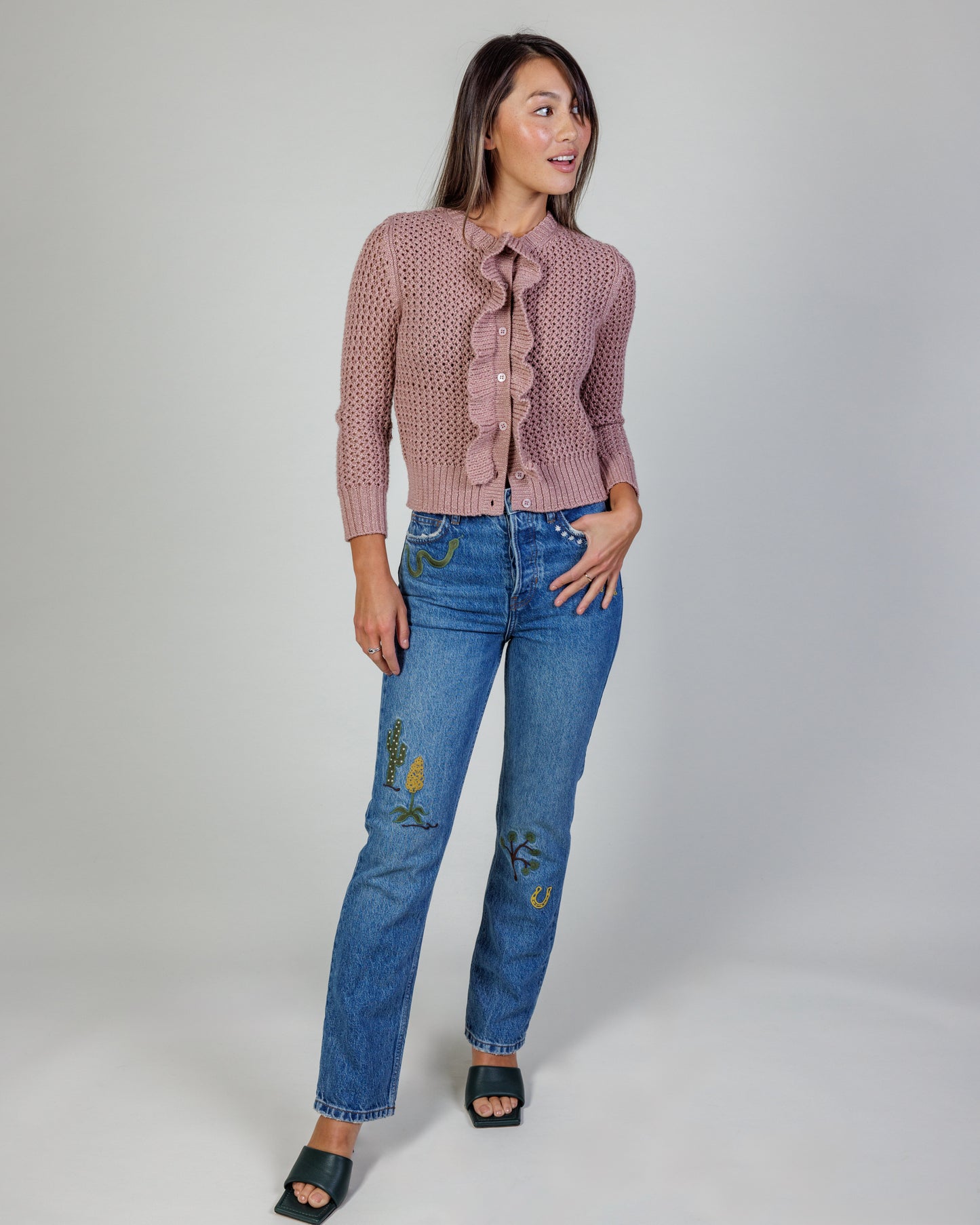 Reformation Cowboy Embroidered Jeans