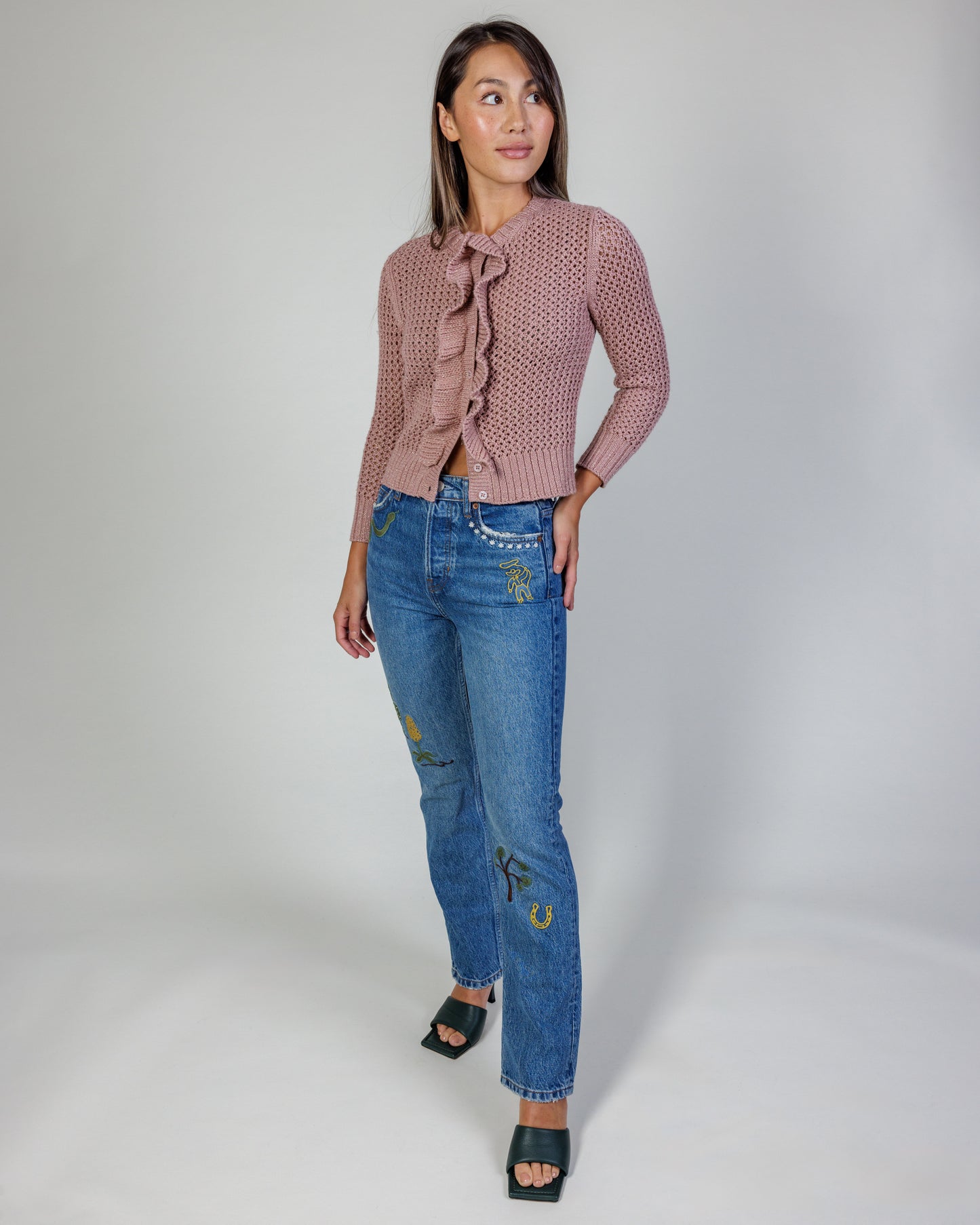 Reformation Cowboy Embroidered Jeans