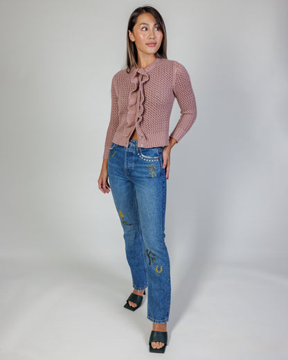 Reformation Cowboy Embroidered Jeans