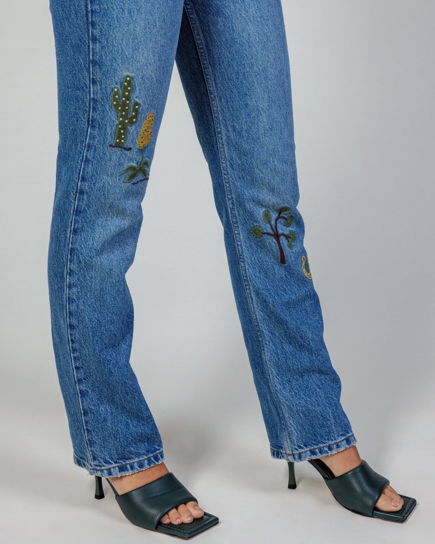 Reformation Cowboy Embroidered Jeans