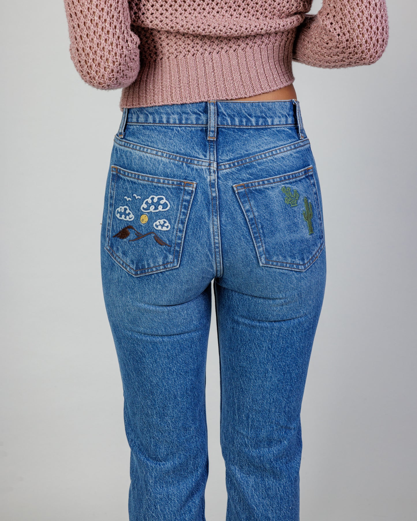 Reformation Cowboy Embroidered Jeans