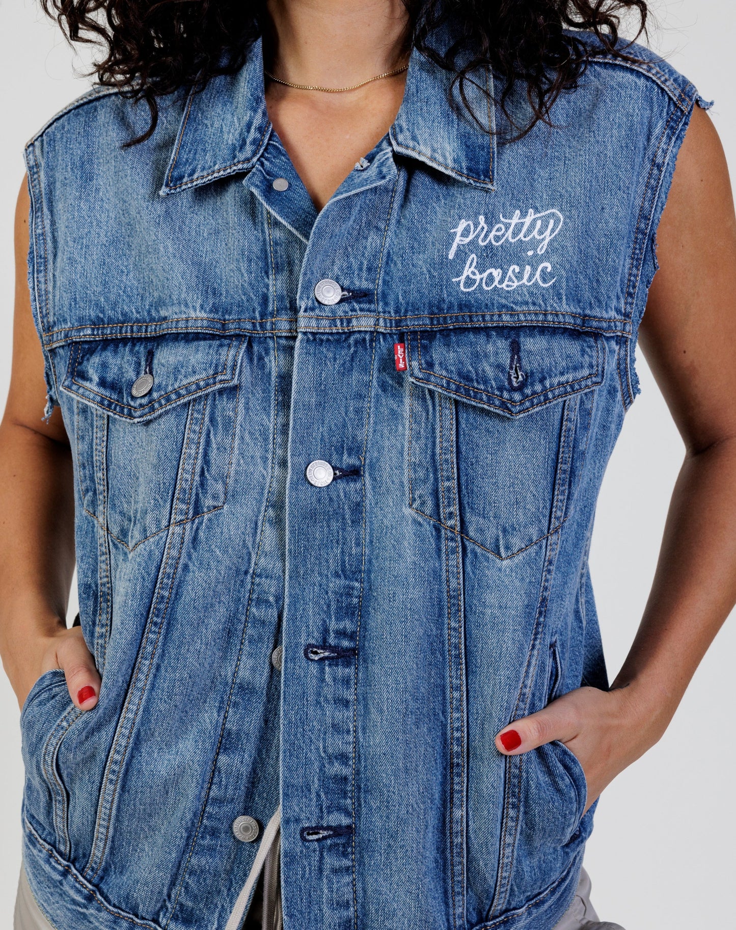 'Pretty Basic' Custom Levi's Relaxed Trucker Vest