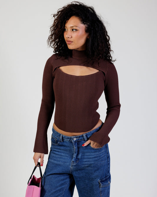 House of CB Cutout Knit Sweater