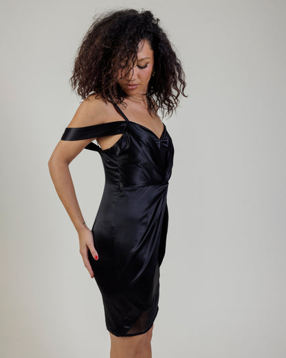 Fleur Du Mal Draped Silk Mesh Dress