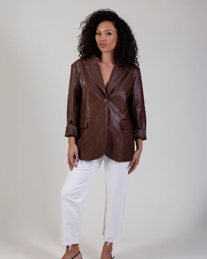 SNDYS Vegan Leather Blazer