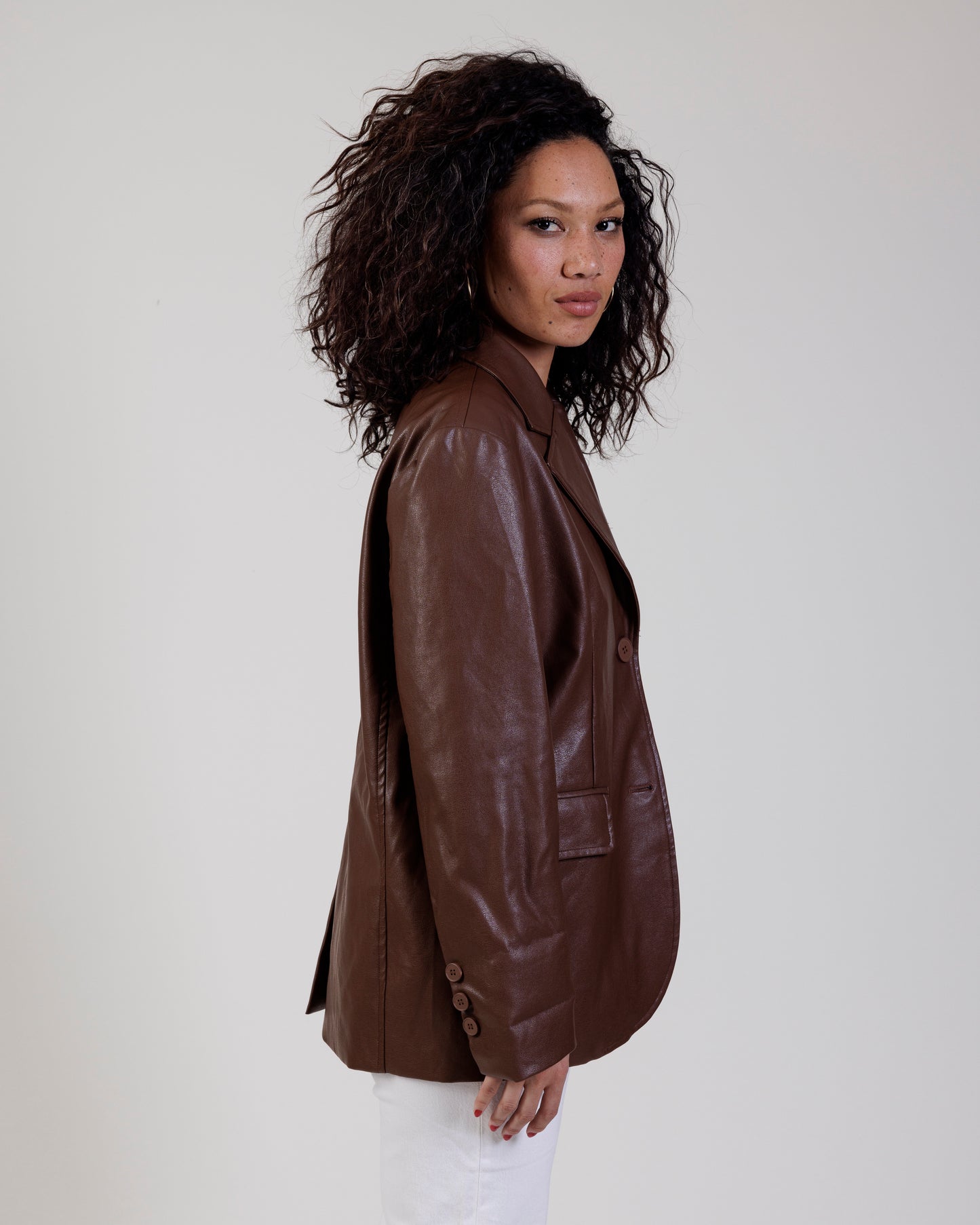 SNDYS Vegan Leather Blazer