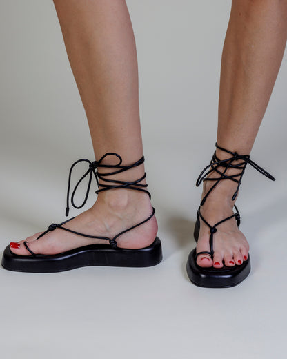 Black Suede Studio Flatform Sandals