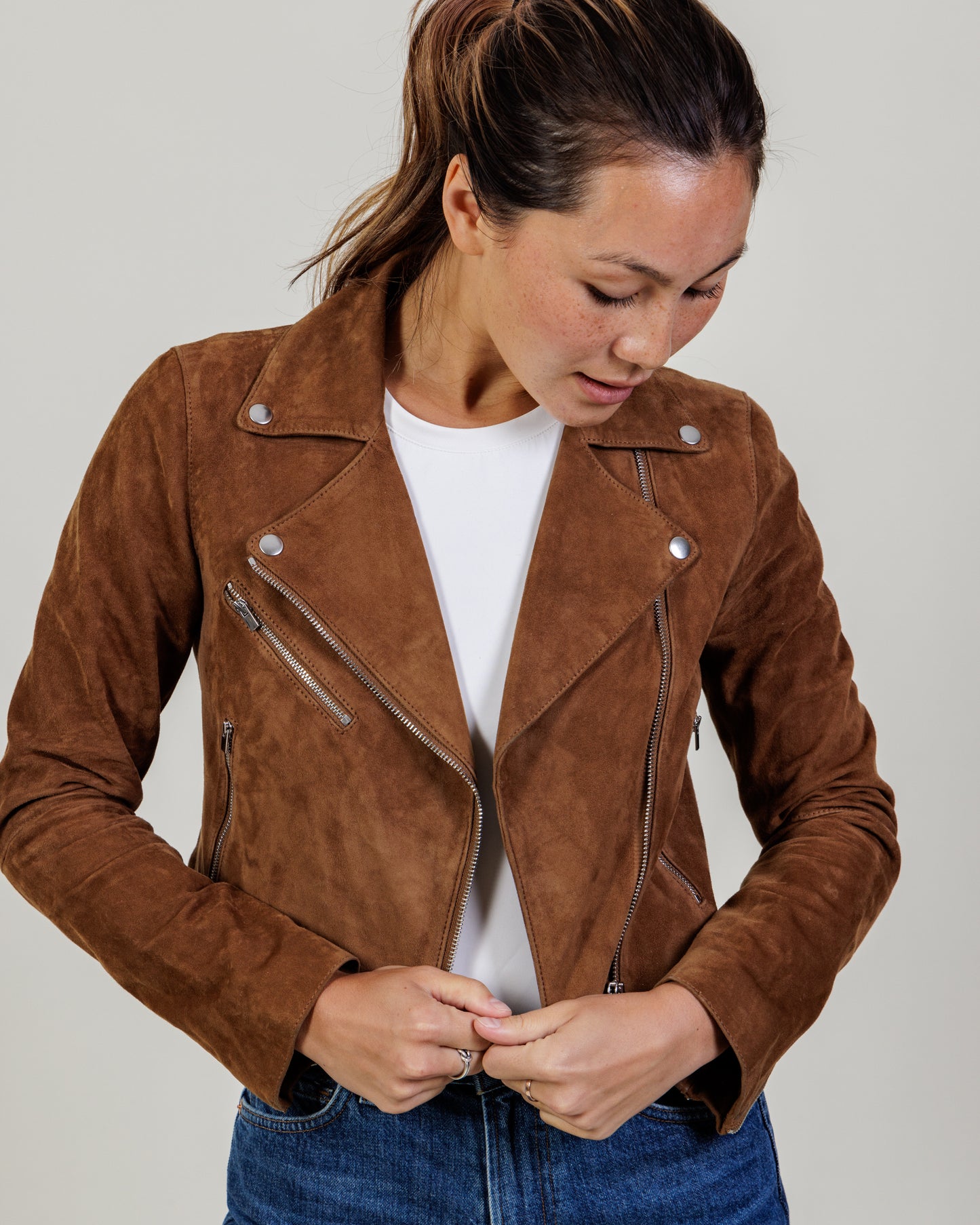 Club Monaco Suede Biker Jacket