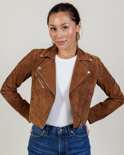 Club Monaco Suede Biker Jacket