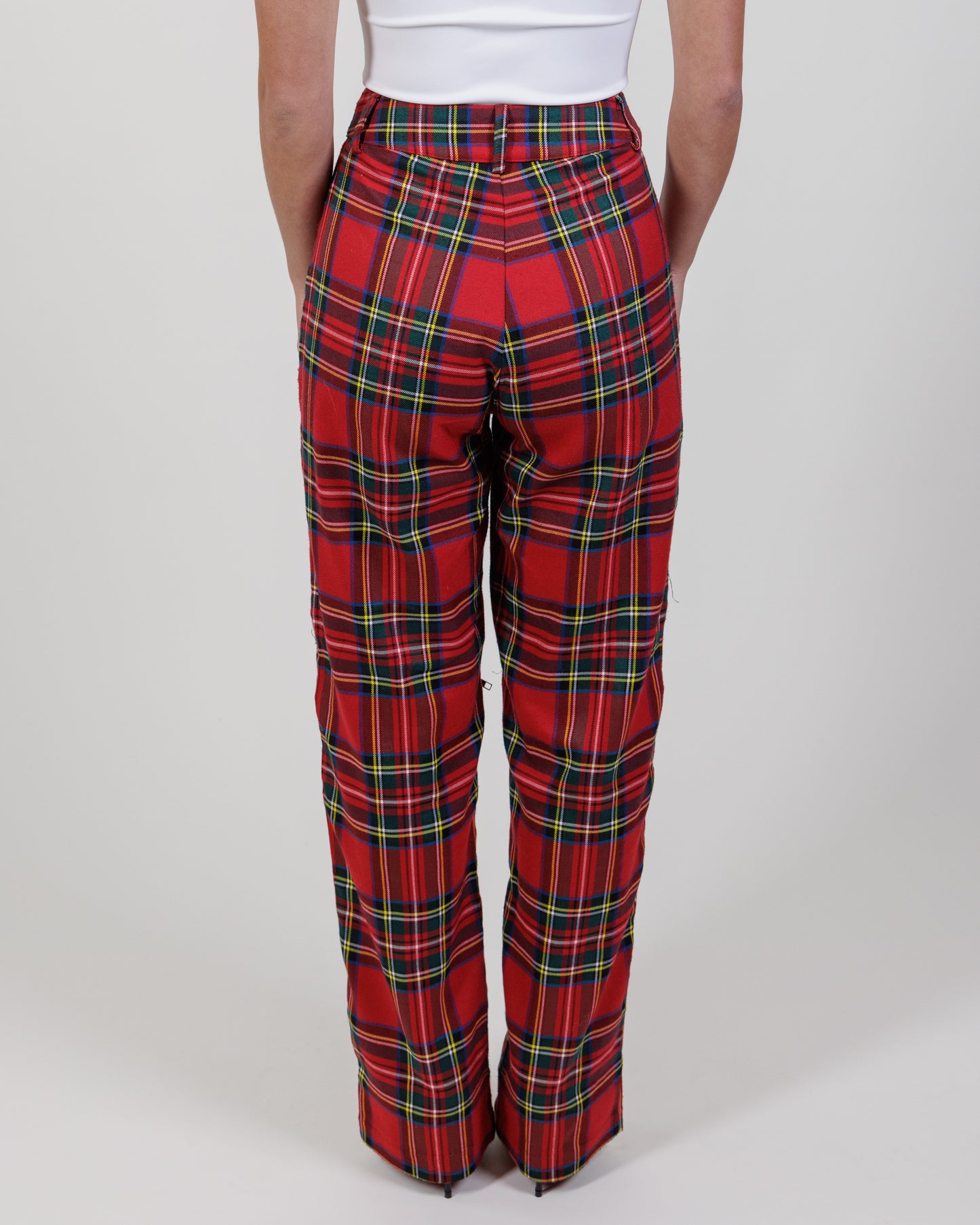 GUIZIO Plaid Zip Trousers