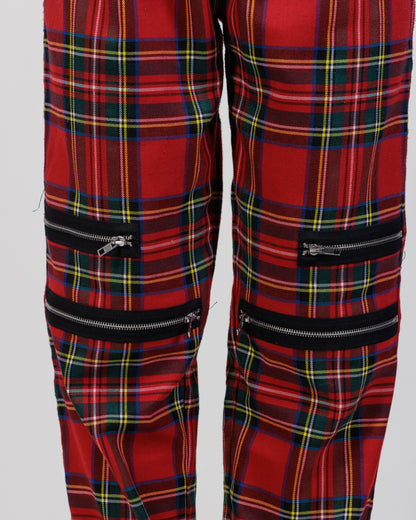 GUIZIO Plaid Zip Trousers