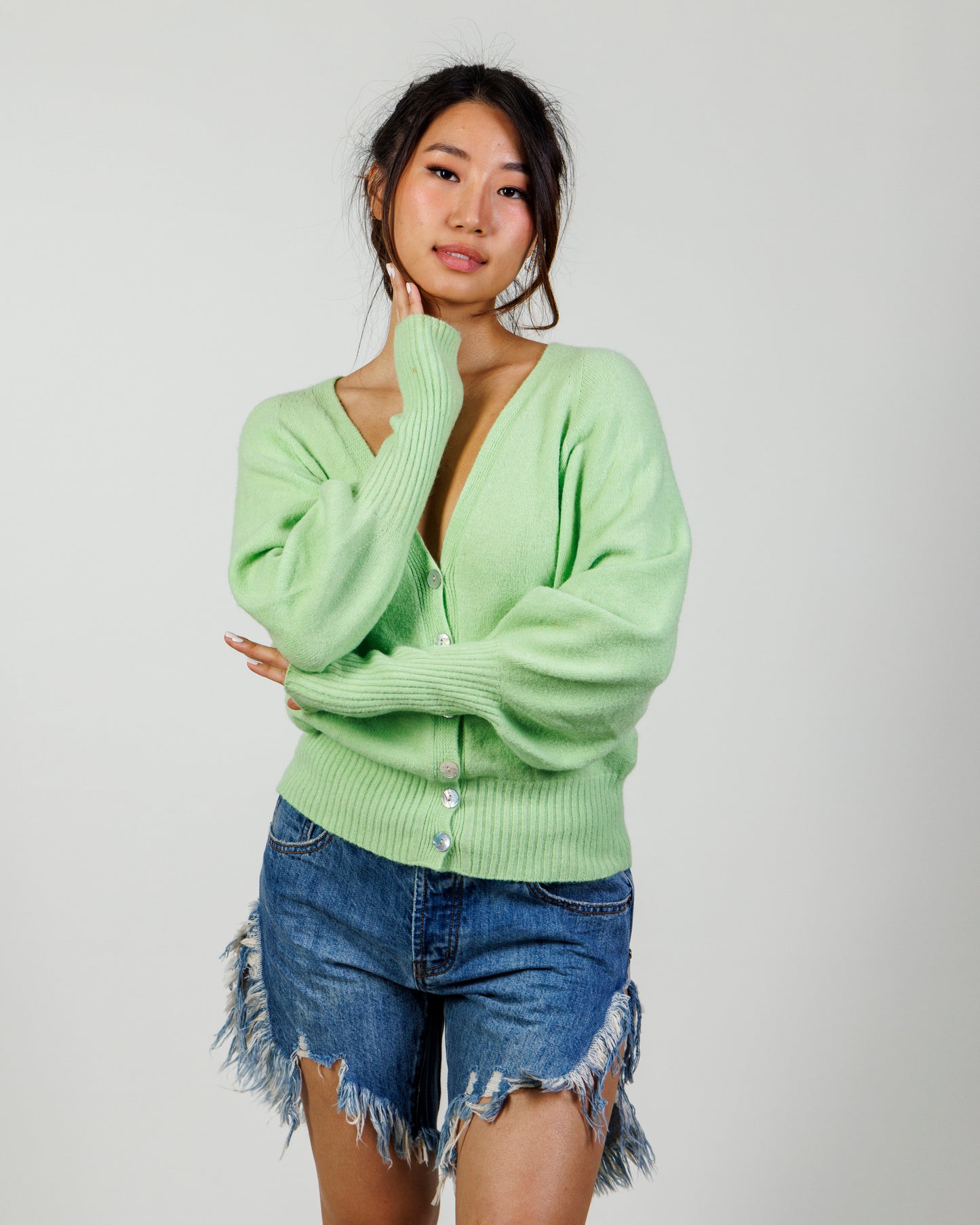 APPARIS Green Vegan Cashmere Cardigan