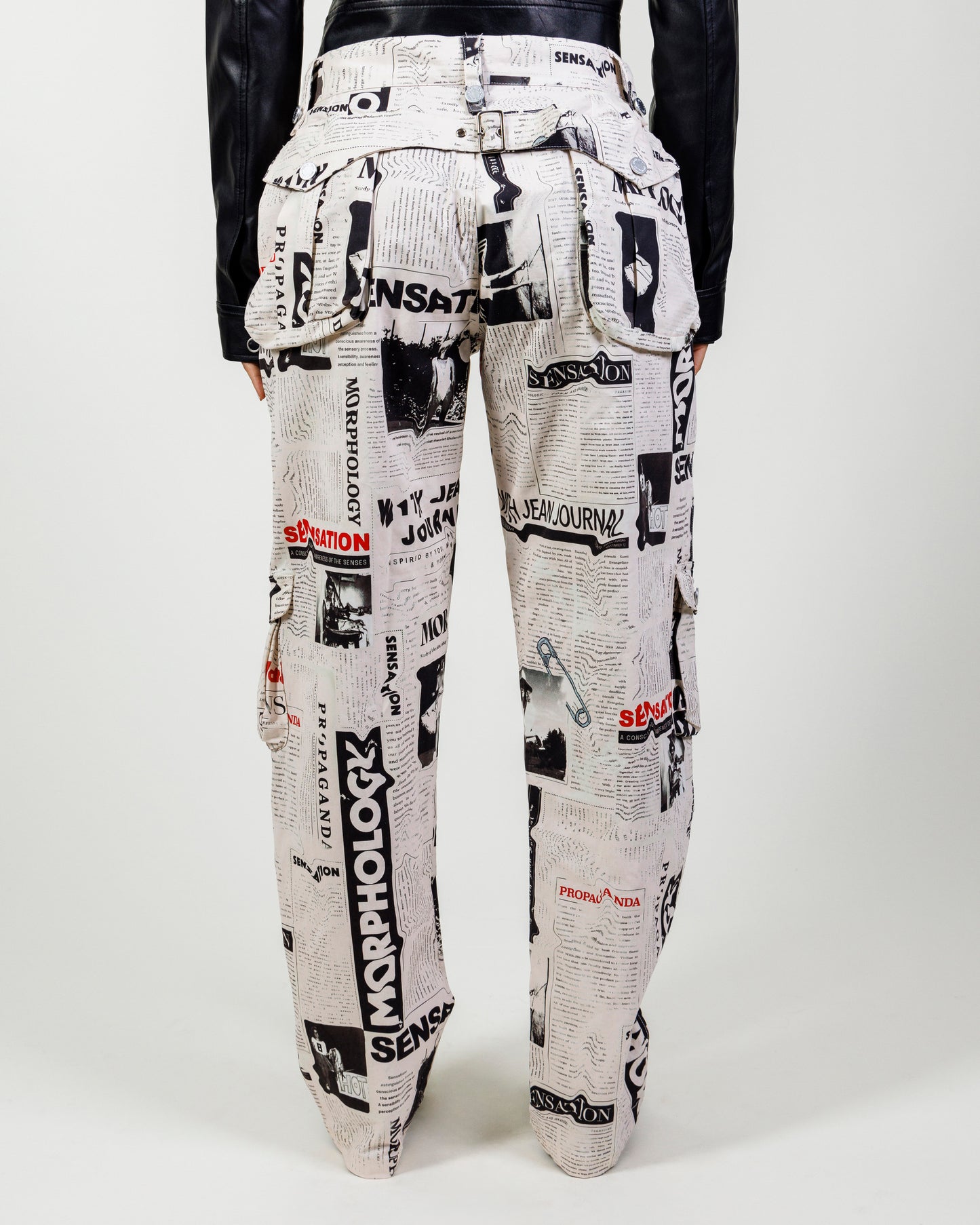 With Jéan Newsprint Cargo Pants