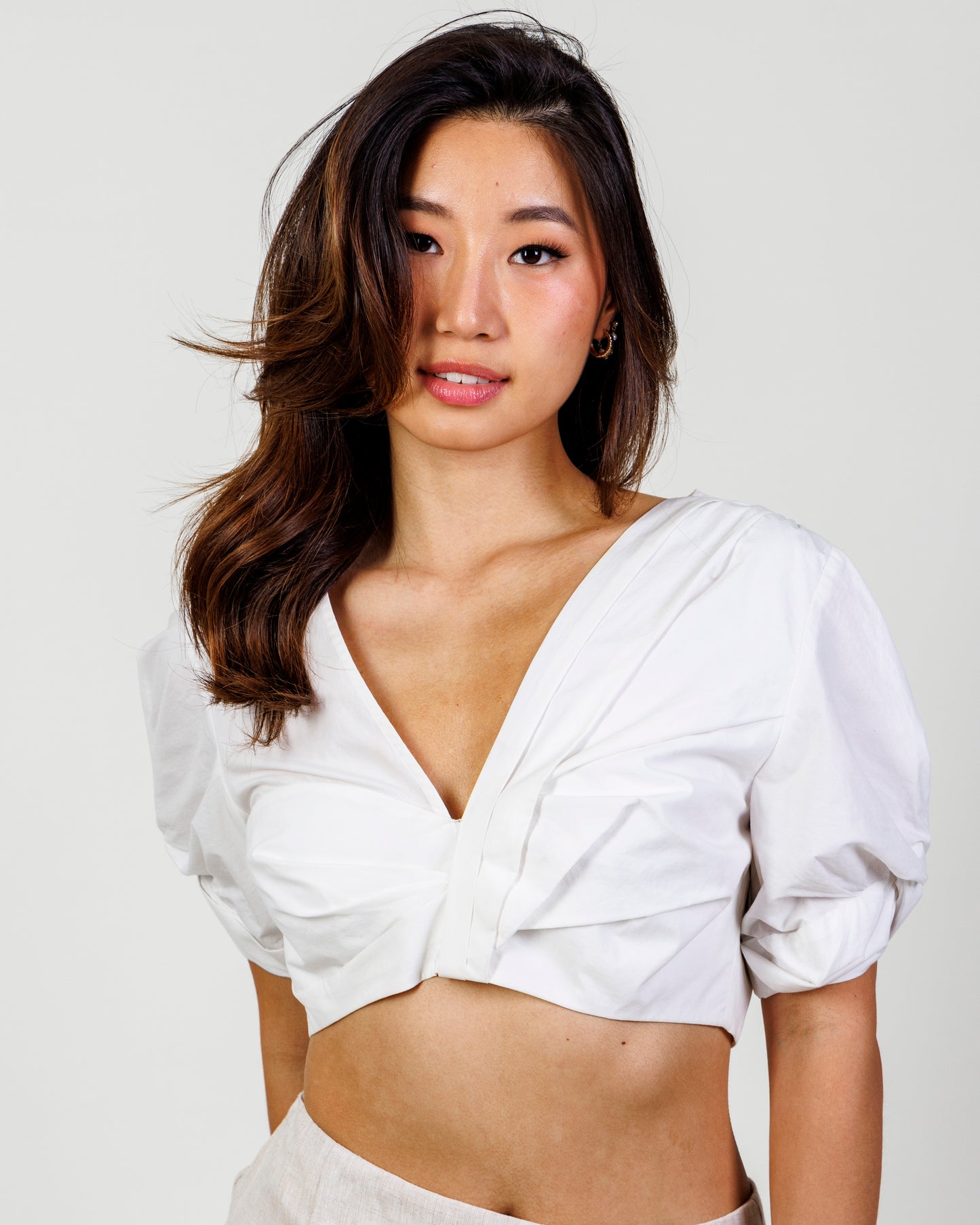 A.L.C. Puff Sleeve Crop Top