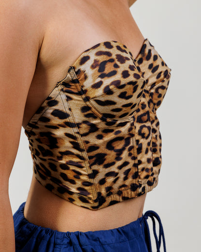 Vintage Moschino Leopard Bustier