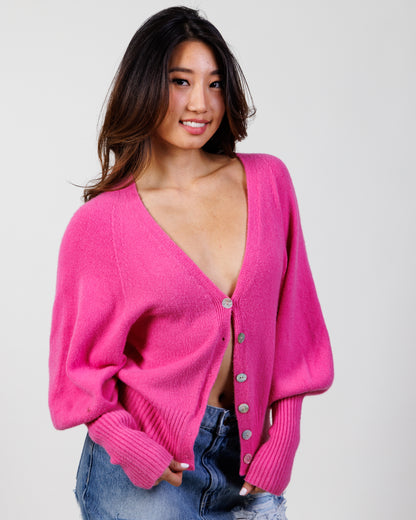 APPARIS Pink Vegan Cashmere Cardigan