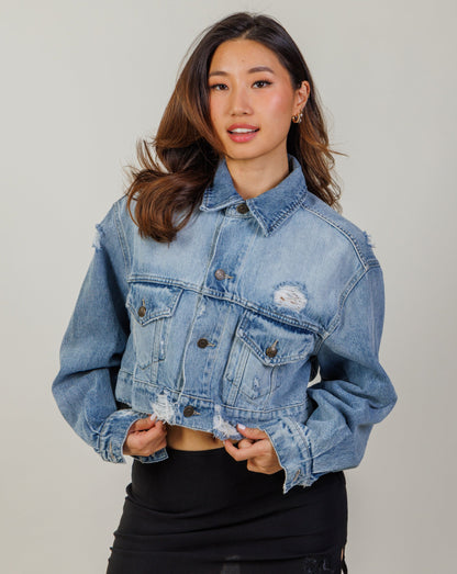 SER.O.YA Cropped Denim Jacket