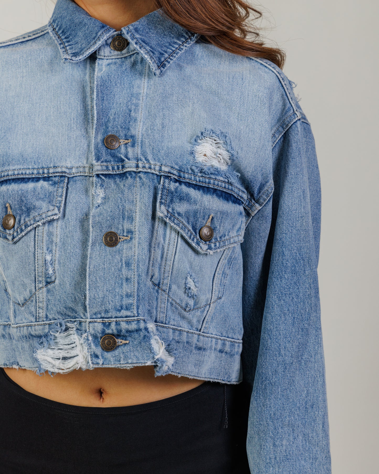 SER.O.YA Cropped Denim Jacket