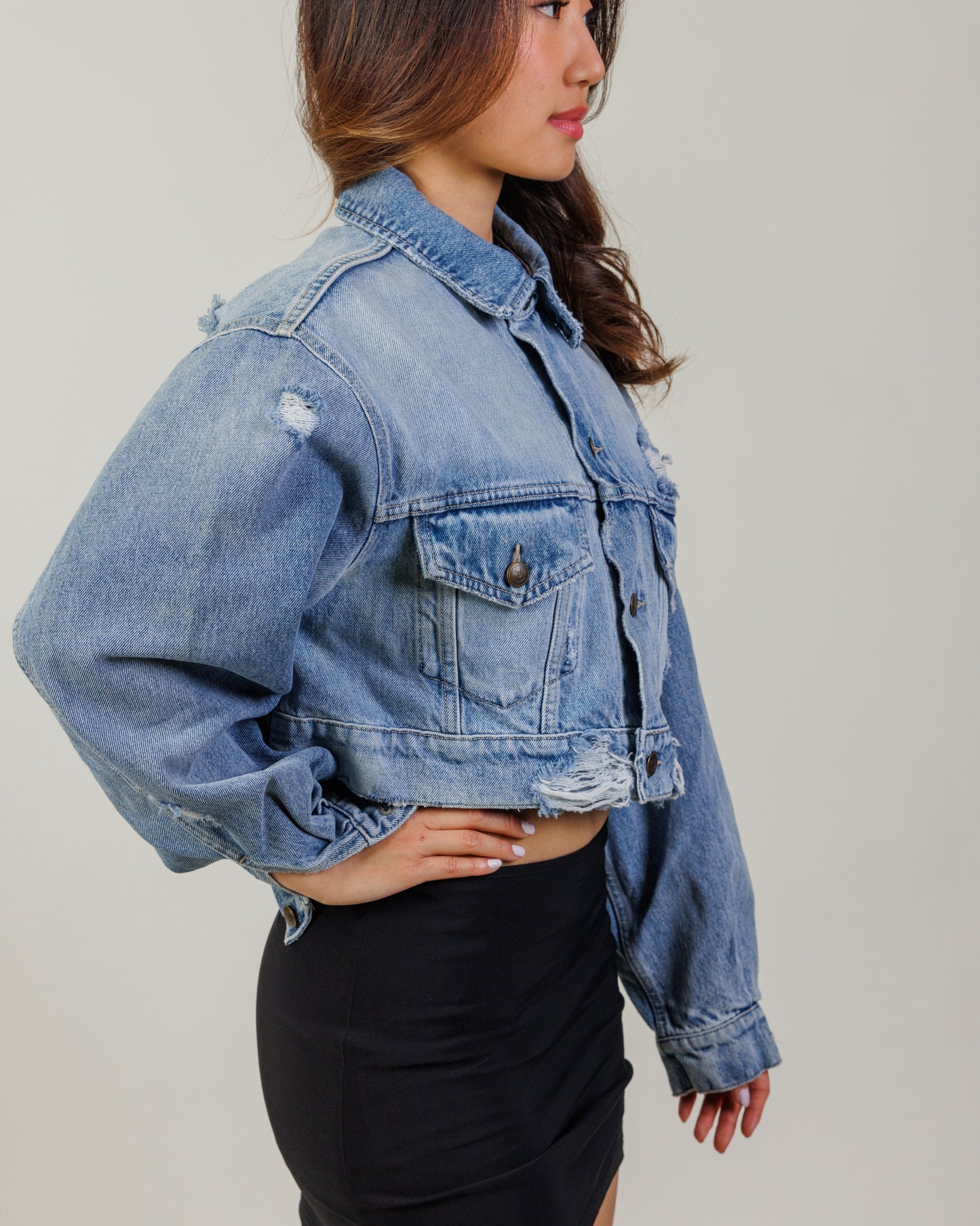 SER.O.YA Cropped Denim Jacket